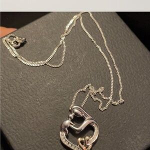 Sterling silver+14k pendant and Necklace!